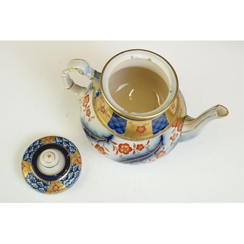 15 - Early 20th century William Moorcroft for Macintyre Imari Aurelian teapot & cover, pattern no. M207, ... 