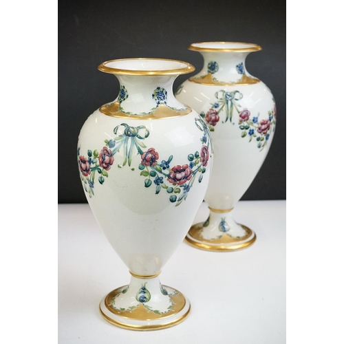 17 - Pair of Large Early 20th century William Moorcroft for James Macintyre  Baluster Vases decorated in ... 