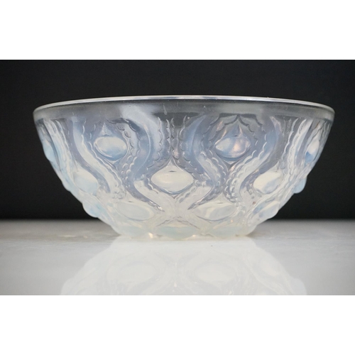 2 - Rene Lalique - 'Bulbes' opalescent moulded glass bowl of circular form with etched 'R. Lalique Franc... 