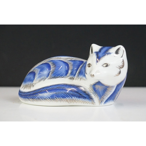 28 - Four Royal Crown Derby paperweights to include Polar Bear, Polar Bear Cub Standing, Snowy Owl (Colle... 