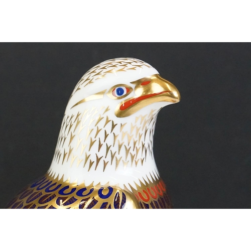 3 - Royal Crown Derby Bald Eagle paperweight (17cm high), with gold stopper, boxed