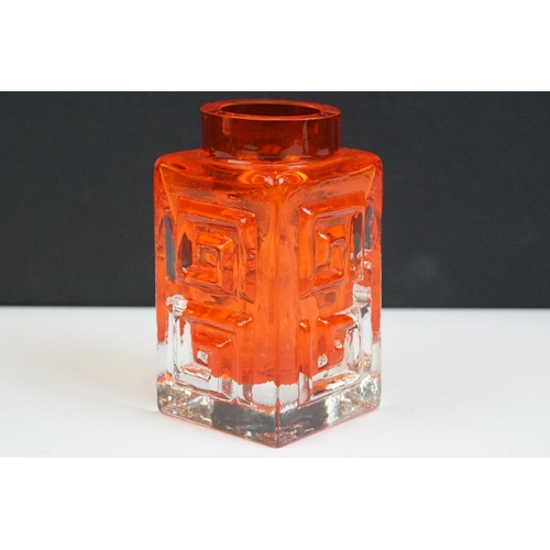 30 - Whitefriars Tangerine glass vase in 