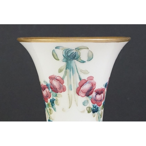 31 - Early 20th century William Moorcroft for Macintyre trumpet vase of tapering form, with polychrome de... 