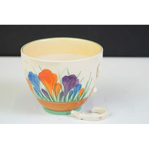 32 - Three Clarice Cliff 'Crocus' pattern trios to include a Wilkinson Pottery 'Bizarre' trio, Royal Staf... 