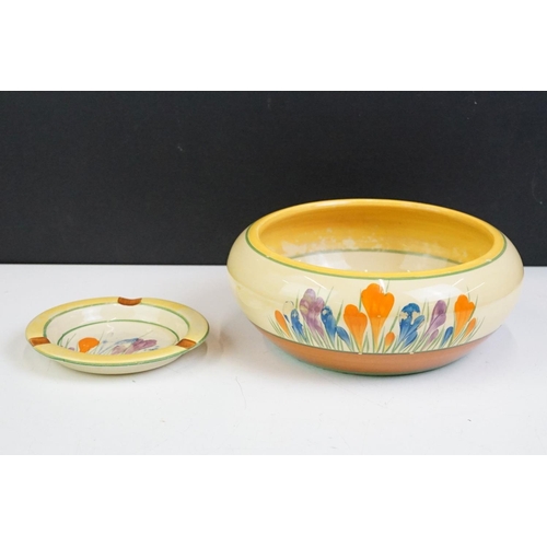 33 - Clarice Cliff for Wilkinson Pottery Bizarre ' Crocus ' pattern Bowl, shape 54, 20cm diameter togethe... 