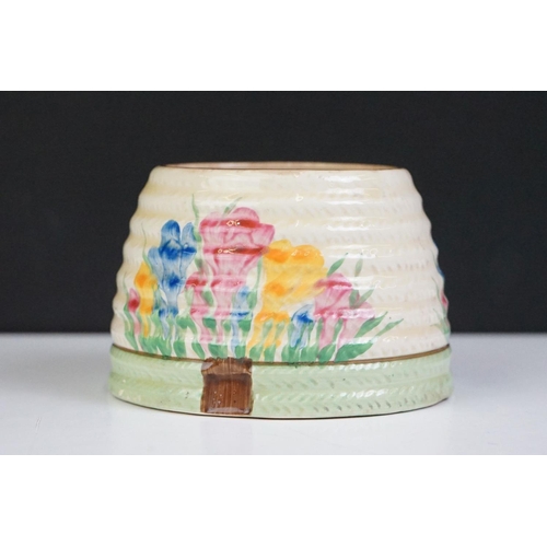 36 - Clarice Cliff - Six pieces to include a Clarice Cliff for Wilkinson Pottery 'Liberty Stripe' coffee ... 