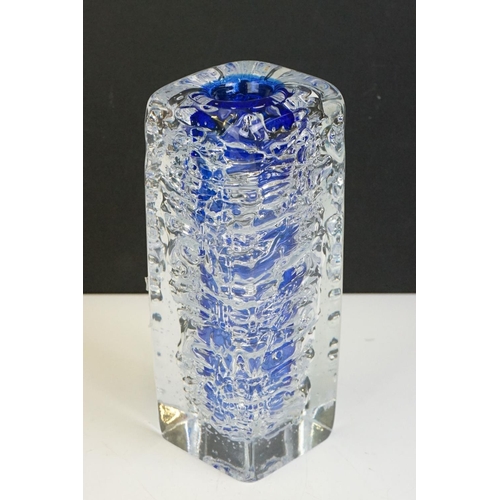 37 - Sklo Union ' Lens ' vase by Rudolf Schrotter in Kingfisher Blue (15cm high), plus a 20th century stu... 