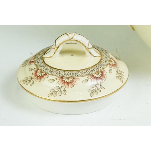 47 - Early 20th century Royal Worcester floral teapot & cover, white metal mount to spout, pattern no. W3... 