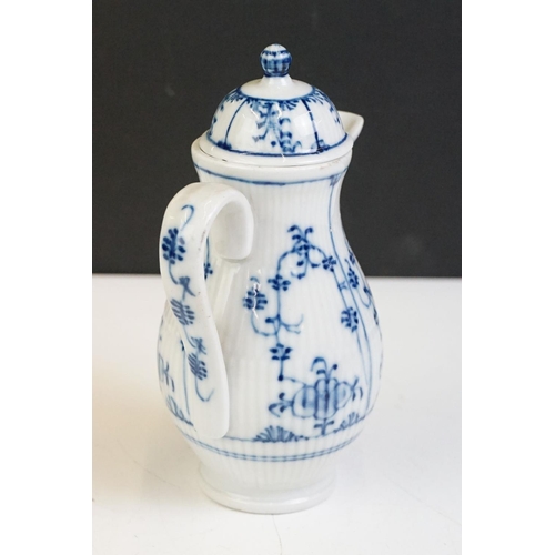 49 - 19th century German Porcelain Mocha Jug decorated in the Straw Flower pattern, blue under glazed cro... 