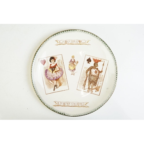 52 - Set of six French Choisy-le-Roi H[autin] B[oulenger] & Co 'Terre De Fer' plates, circa 1900, depicti... 