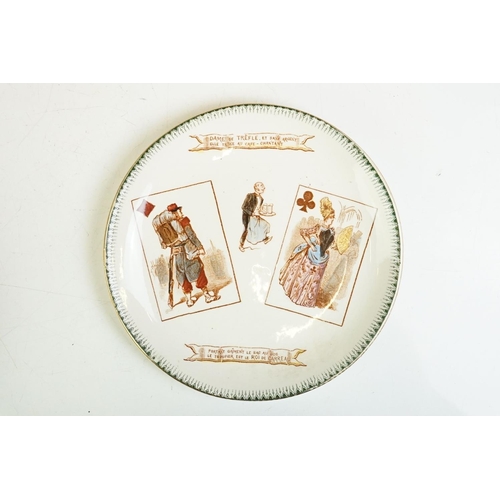 52 - Set of six French Choisy-le-Roi H[autin] B[oulenger] & Co 'Terre De Fer' plates, circa 1900, depicti... 