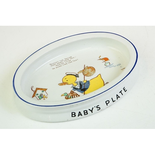 58 - Four Shelley Mabel Lucie Attwell Baby's Plates, decorated with verses and images featuring 'Boo Boo'... 