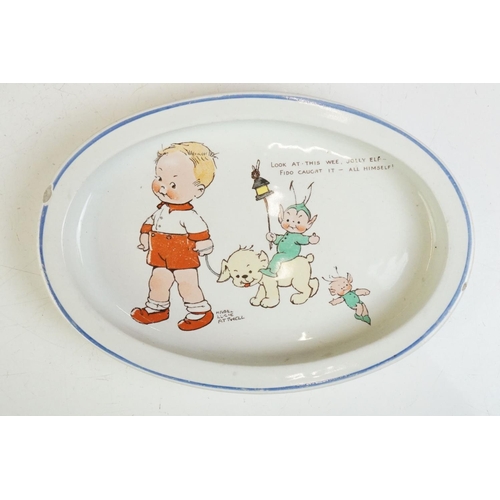 58 - Four Shelley Mabel Lucie Attwell Baby's Plates, decorated with verses and images featuring 'Boo Boo'... 