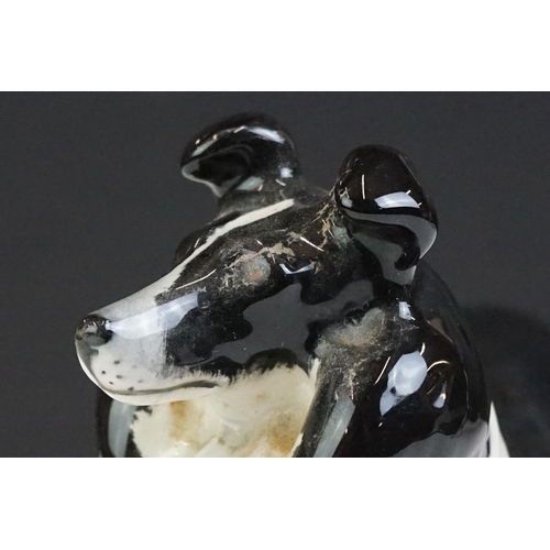 65 - Beswick - A Beswick Piebald Shire Mare with harness (appears overpainted, 21.5cm high), together wit... 