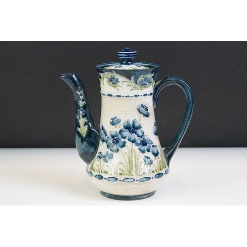 7 - Early 20th century James Macintyre Florian Coffee Pot with tubed lined decoration in the Blue Poppy ... 