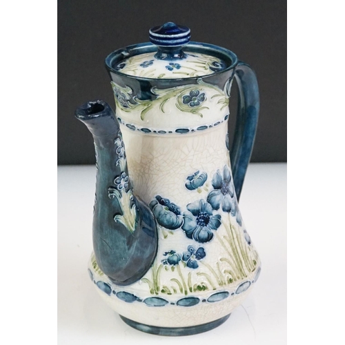 7 - Early 20th century James Macintyre Florian Coffee Pot with tubed lined decoration in the Blue Poppy ... 