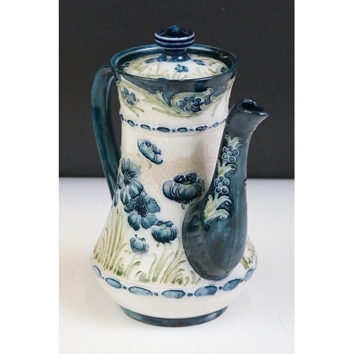 7 - Early 20th century James Macintyre Florian Coffee Pot with tubed lined decoration in the Blue Poppy ... 