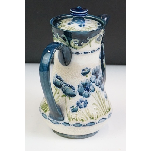 7 - Early 20th century James Macintyre Florian Coffee Pot with tubed lined decoration in the Blue Poppy ... 