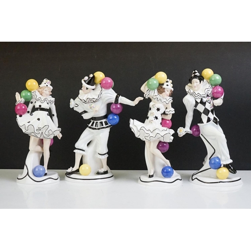 73 - Set of four boxed Royal Doulton 'Balloon Clowns' limited edition porcelain figures with CoAs, to inc... 