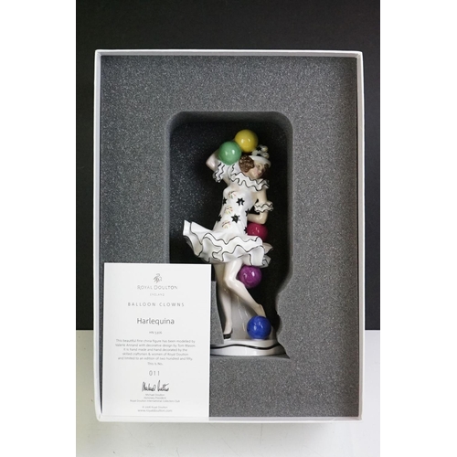 73 - Set of four boxed Royal Doulton 'Balloon Clowns' limited edition porcelain figures with CoAs, to inc... 