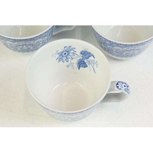 78 - The Spode Blue Room Collection Georgie Series 'Floral' set of 8 teacups & saucers, plus a Spode flor... 