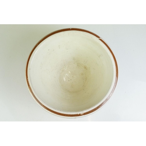 79 - Vintage glazed terracotta dairy bowl, conical form, approx 33cm diameter