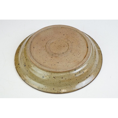 83 - Two late 19th / early 20th century stoneware dairy bowls (largest 29.5cm diameter), together with a ... 