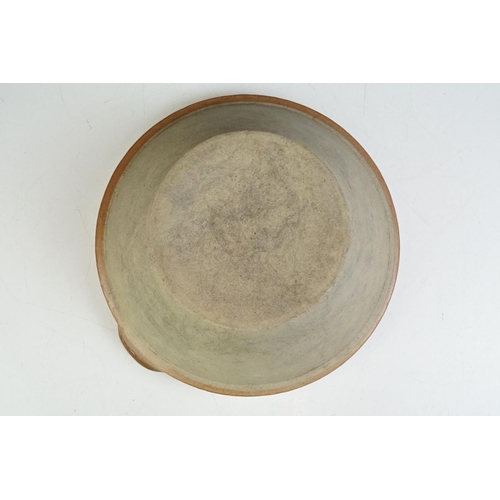 83 - Two late 19th / early 20th century stoneware dairy bowls (largest 29.5cm diameter), together with a ... 