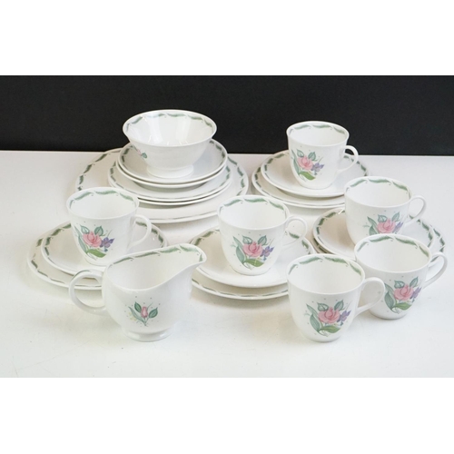 86 - Susie Cooper 'Fragrance' tea set (pattern no. C485) to include 6 teacups & saucers, 6 tea plates, su... 