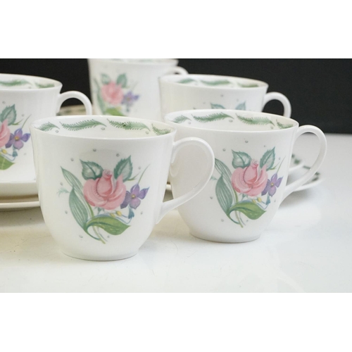 86 - Susie Cooper 'Fragrance' tea set (pattern no. C485) to include 6 teacups & saucers, 6 tea plates, su... 