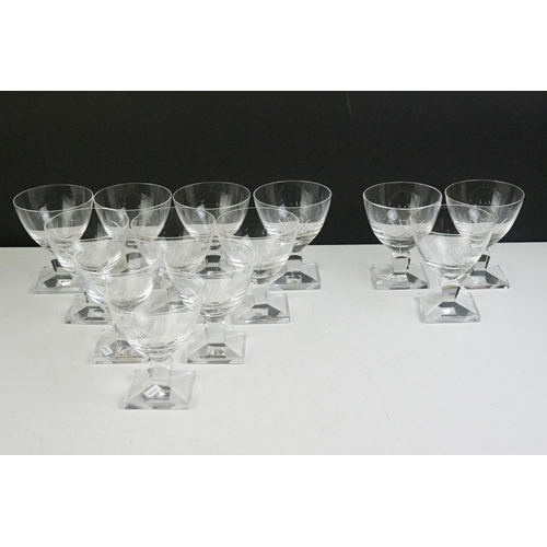 87 - 13 Orrefors of Sweden Nils Landberg sorbet/ sundae glasses, approx 10.5cm tall