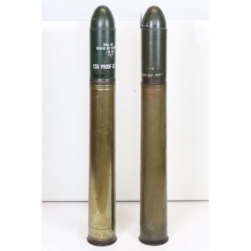 103 - Munitions - Two inert 120mm L2 HESH rounds, to include a round for the recoilless Battalion Anti-Tan... 