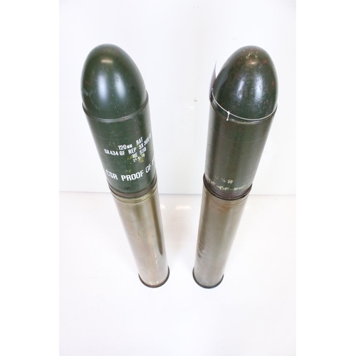 103 - Munitions - Two inert 120mm L2 HESH rounds, to include a round for the recoilless Battalion Anti-Tan... 