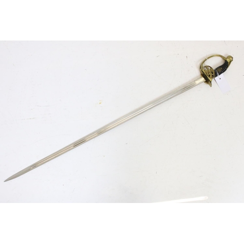 264 - A Prussian model 1899 infantry officers sword, complete with scabbard.