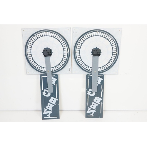 358 - Two contemporary printed perspex Big Ben wall clocks.