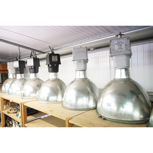 653 - Six Large Industrial Conical Light Fittings with Thorlux Integral Ballast Units, approx. 78cm high