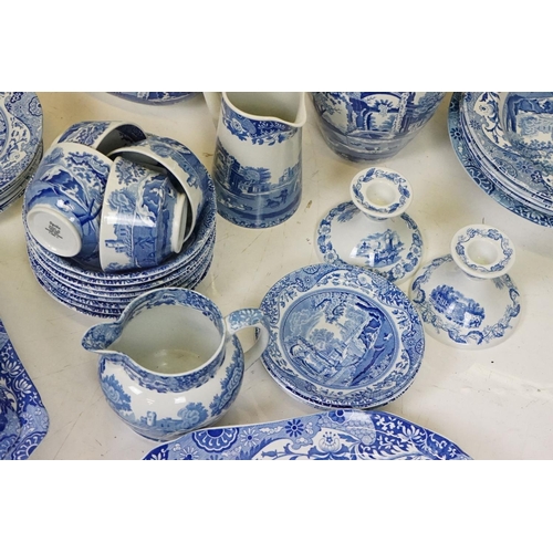 88 - Collection of Spode Italian blue & white ceramics to include teapot & cover, 8 teacups & saucers, 8 ... 