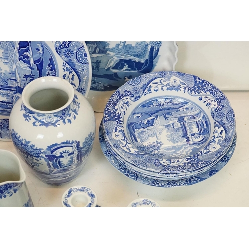 88 - Collection of Spode Italian blue & white ceramics to include teapot & cover, 8 teacups & saucers, 8 ... 