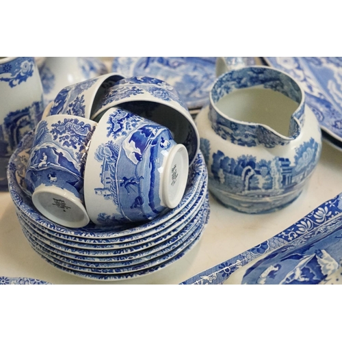 88 - Collection of Spode Italian blue & white ceramics to include teapot & cover, 8 teacups & saucers, 8 ... 