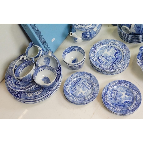 88 - Collection of Spode Italian blue & white ceramics to include teapot & cover, 8 teacups & saucers, 8 ... 