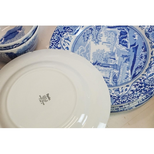 88 - Collection of Spode Italian blue & white ceramics to include teapot & cover, 8 teacups & saucers, 8 ... 