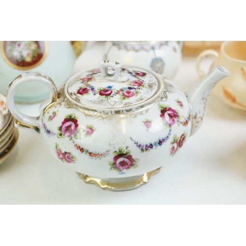 89 - 19th century onwards mixed tea ware, 17 pieces, to include Noritake, Foley, 19th century Imari, Ellg... 