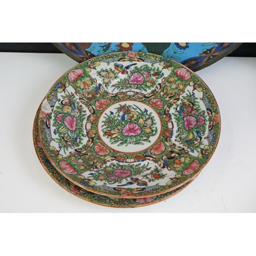 91 - Collection of East Asian ceramics to include a set of four Imari plates (21.5cm diameter), five Japa... 