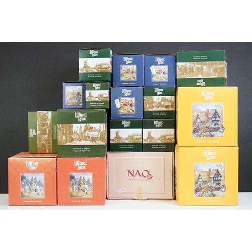 94 - Collection of 16 boxed Lilliput Lane models (L2328, L2323, L2223, L2222, L2602, L2352, etc), plus an... 