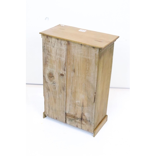 643 - Pine kitchen worktop chest of three drawers, 37cm wide x 54cm high