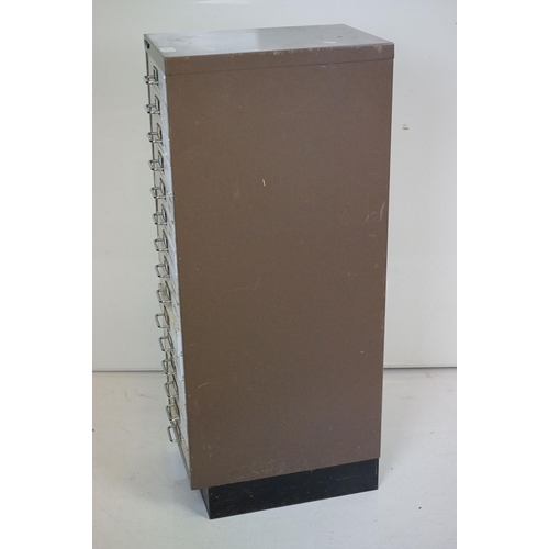 633 - Bisley Fifteen Drawer Metal Filing Cabinet, 28cm wide x 43cm deep x 94cm high