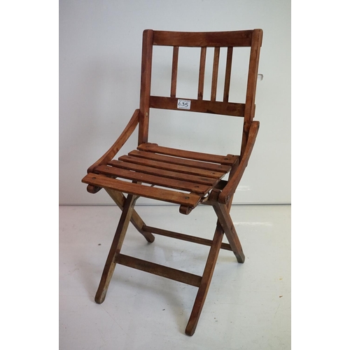 635 - Edwardian Child's American Rocking Chair (a/f), 42cm wide x 76cm high together with a Wooden Slatted... 