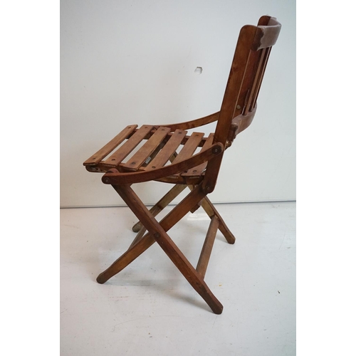 635 - Edwardian Child's American Rocking Chair (a/f), 42cm wide x 76cm high together with a Wooden Slatted... 