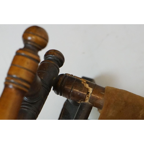 635 - Edwardian Child's American Rocking Chair (a/f), 42cm wide x 76cm high together with a Wooden Slatted... 