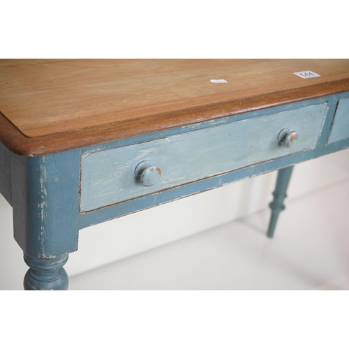 644 - 19th Century Pine side table with 2 drawers.